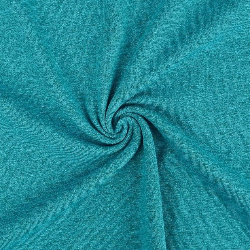 Cotton Jersey Melange Fabric Turquoise