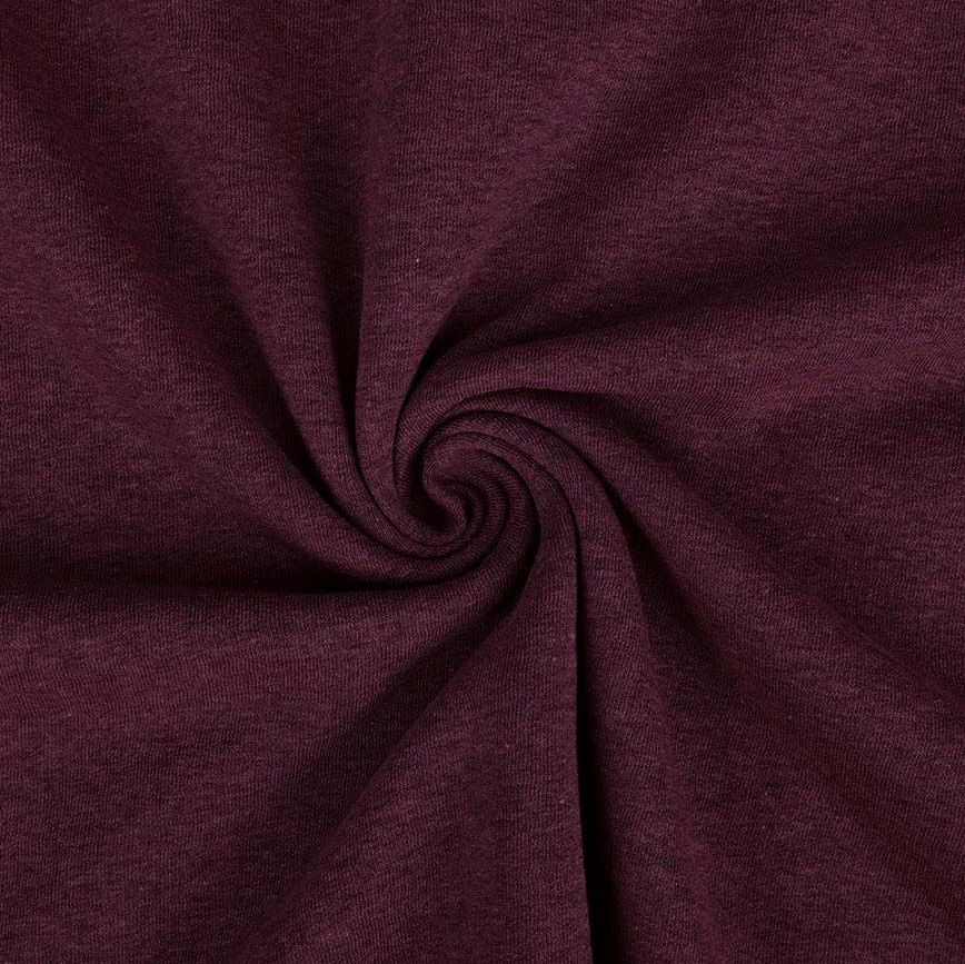 Cotton Jersey Melange Fabric Grape