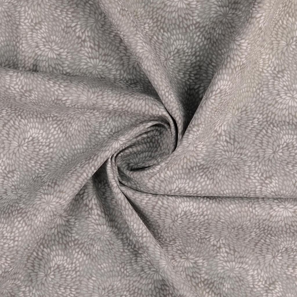 Cotton Poplin Fabric Swirls Grey
