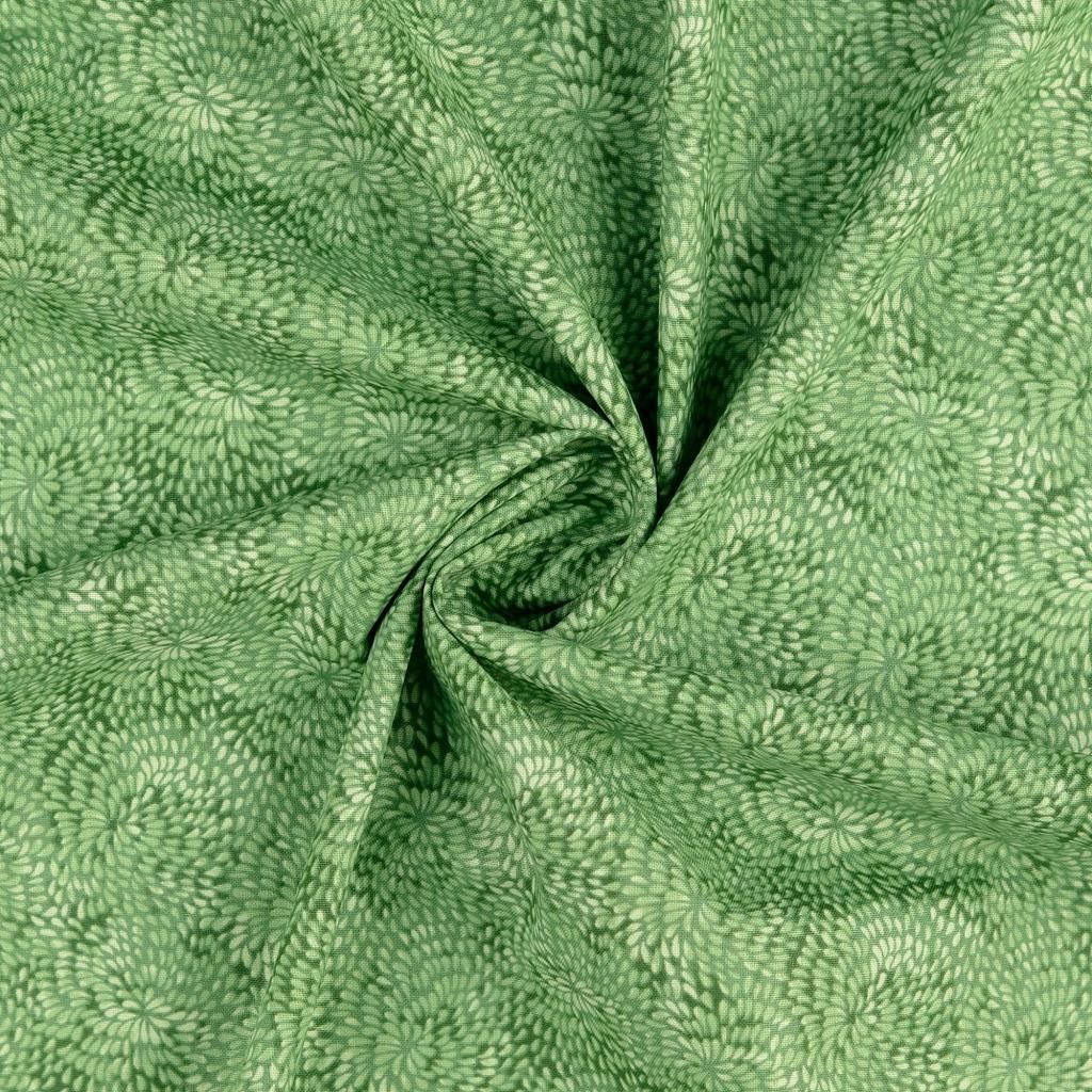 Cotton Poplin Fabric Swirls Fern