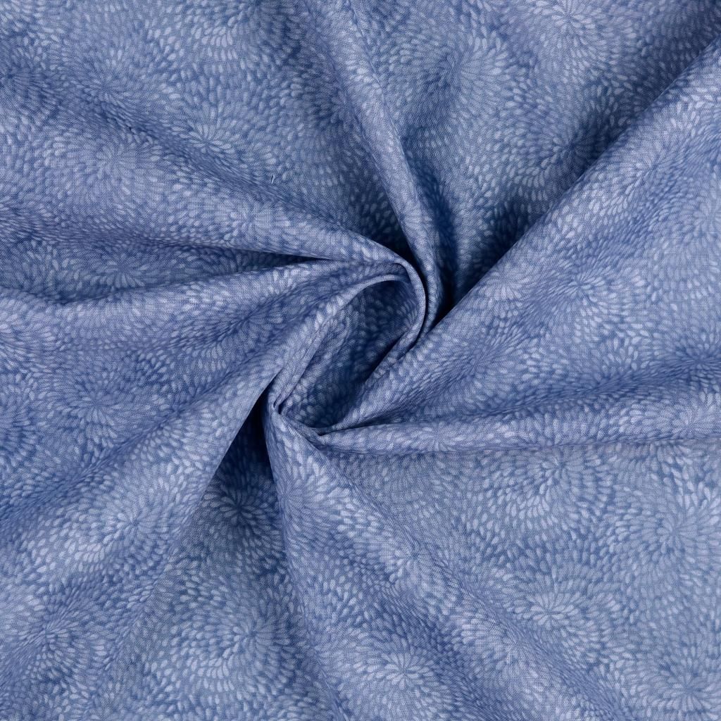 Cotton Poplin Fabric Swirls Airforce Blue