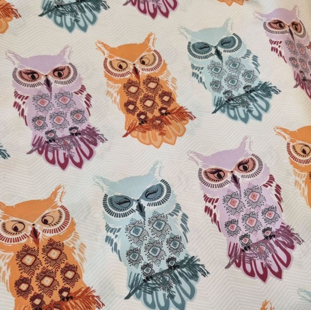 Cotton Fabric Art Gallery Fabric Bird of The Night Owls