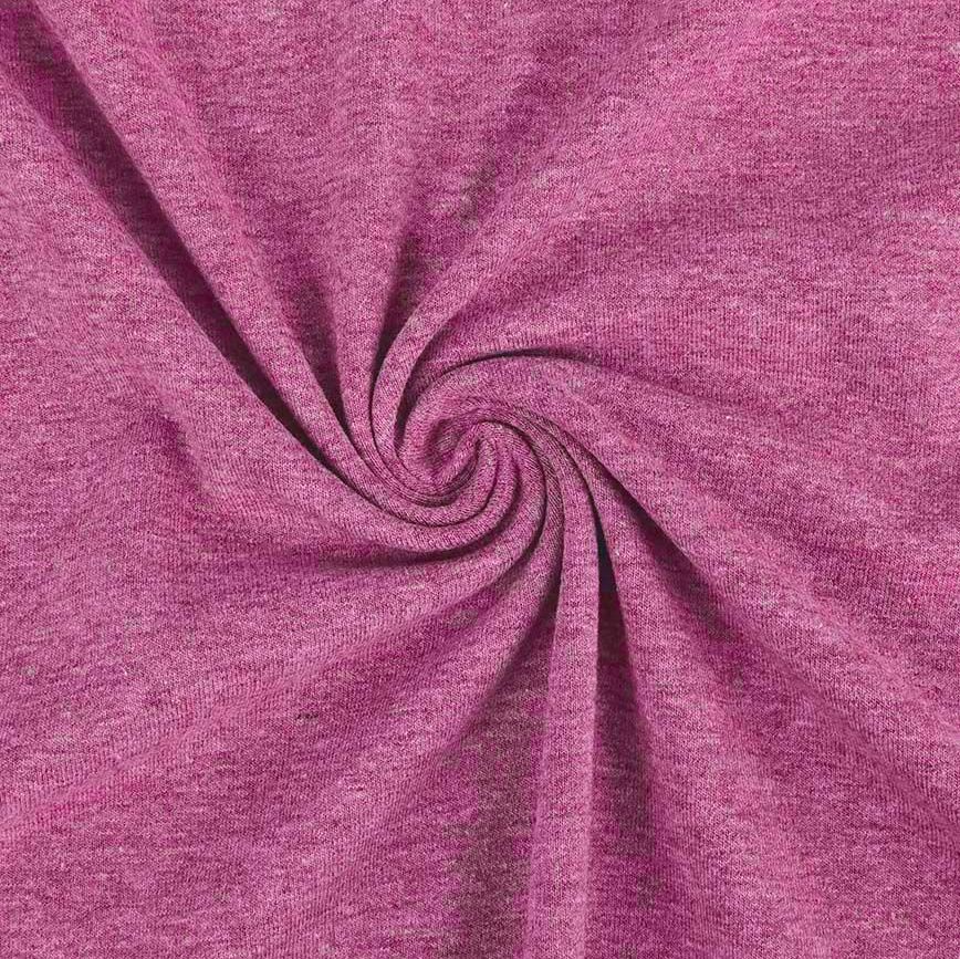 Cotton Jersey Melange Fabric Fuchsia Pink