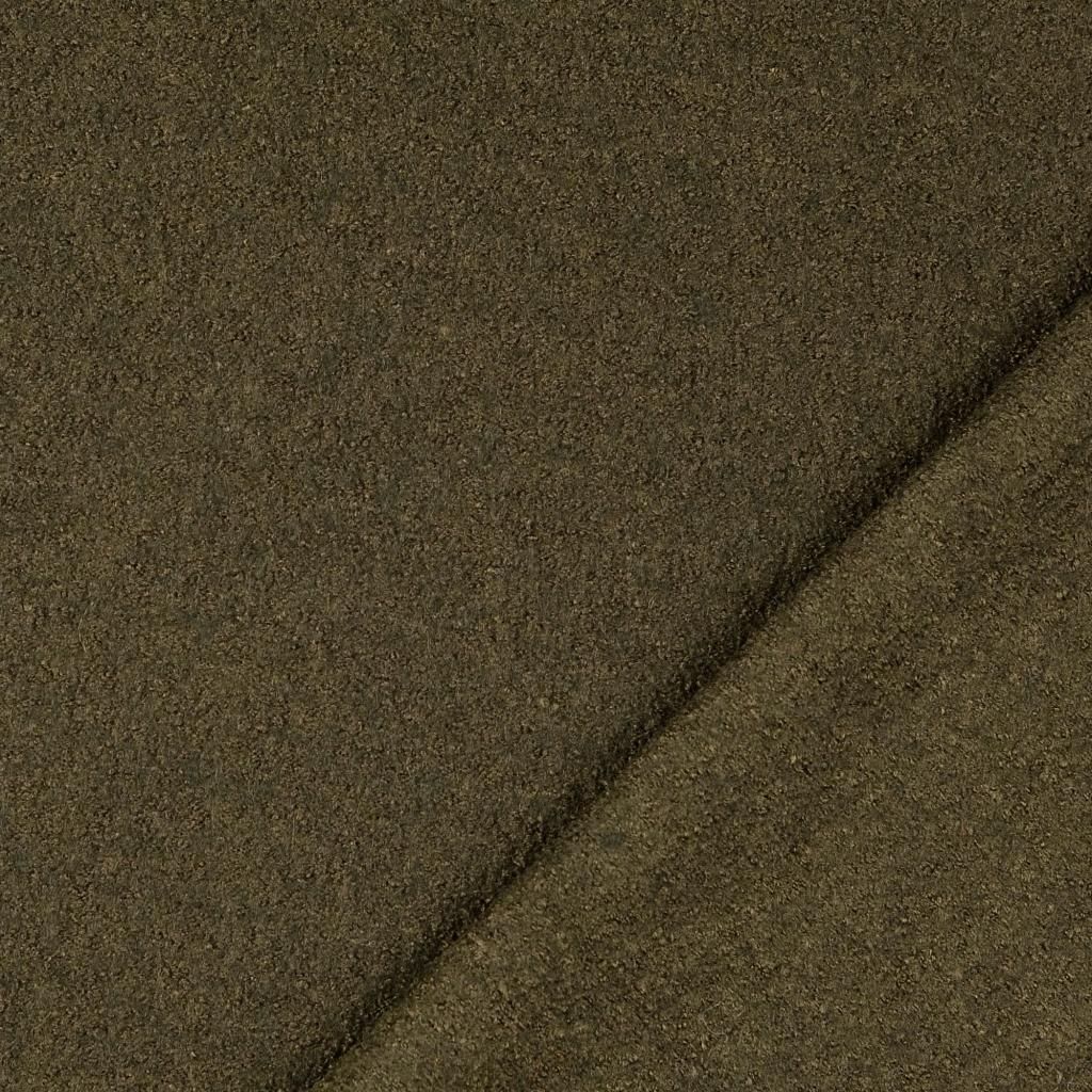 Wool Boucle Fabric Khaki 7032