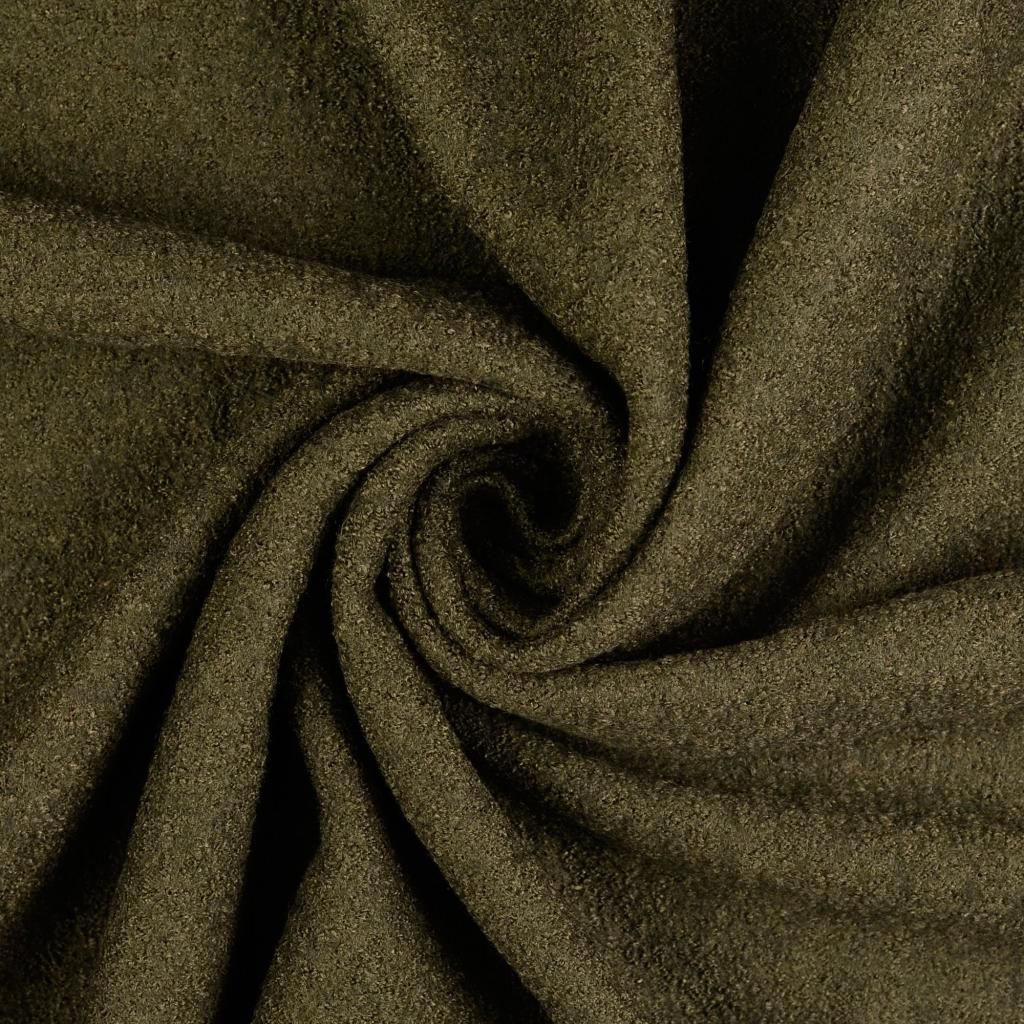 Wool Boucle Fabric Khaki 7032