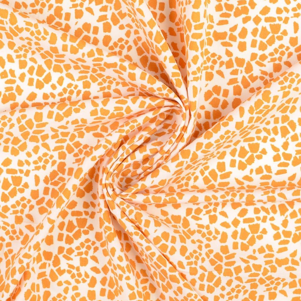 Viscose Fabric Giraffe Print Orange