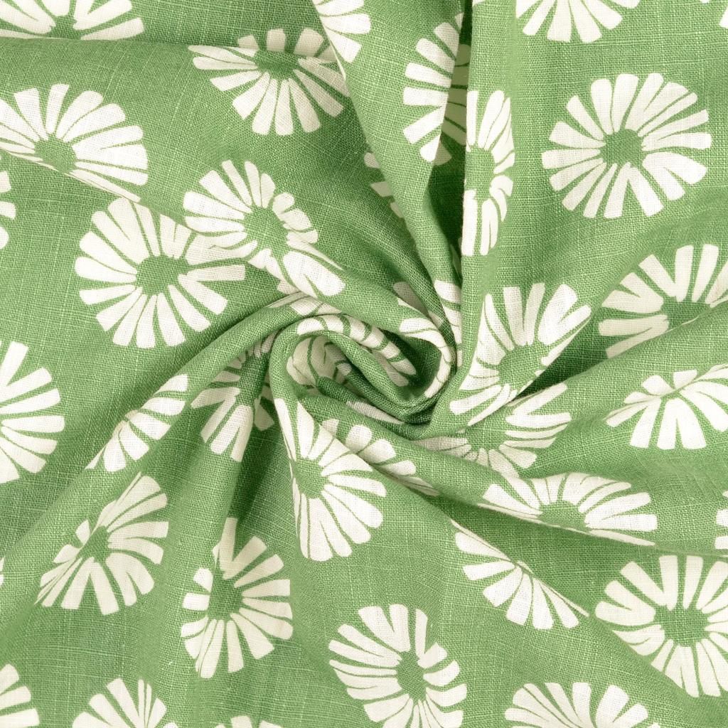 Cotton Linen Mix Sunburst Green
