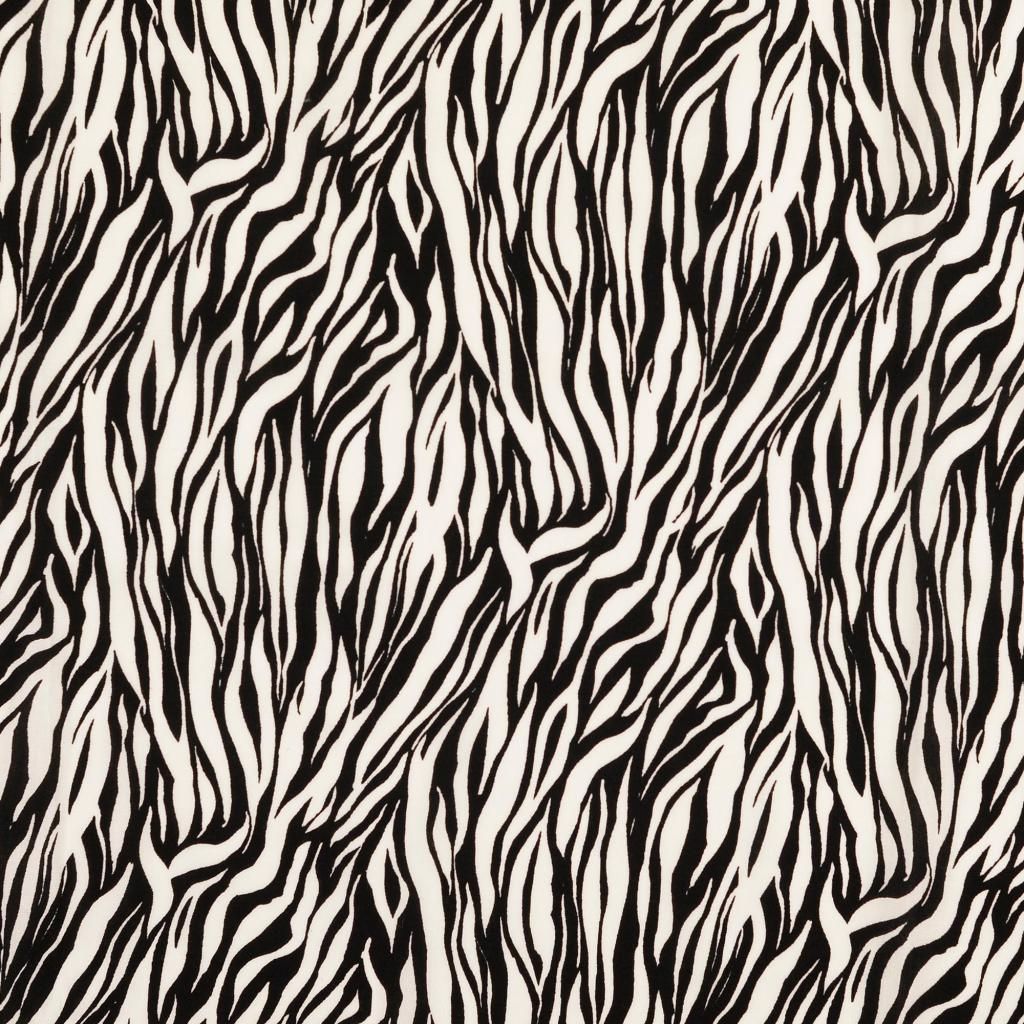 Viscose Fabric Zebra Print Black