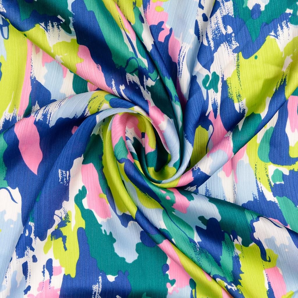 Polyester Satin Fabric Camo Bright