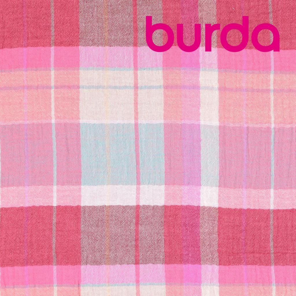 Double Gauze Fabric Checked Pink