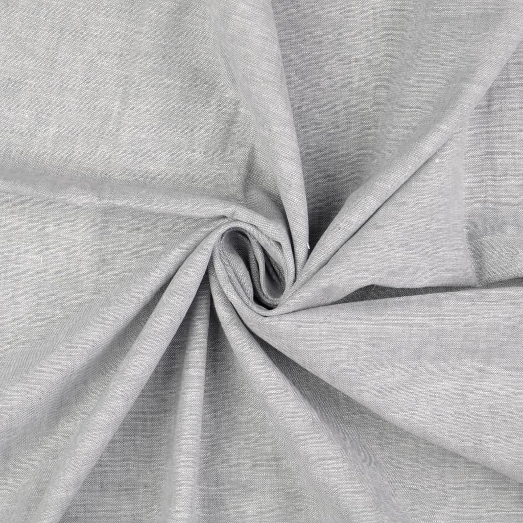 Linen Cotton Mix Fabric Plain Silver