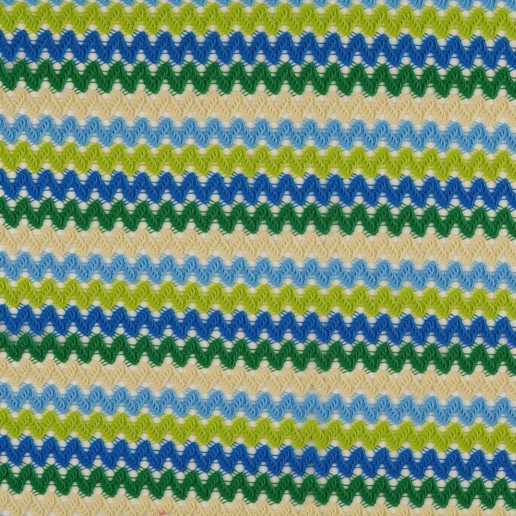 Crochet Lace Fabric Zigzag Green/ BLUE