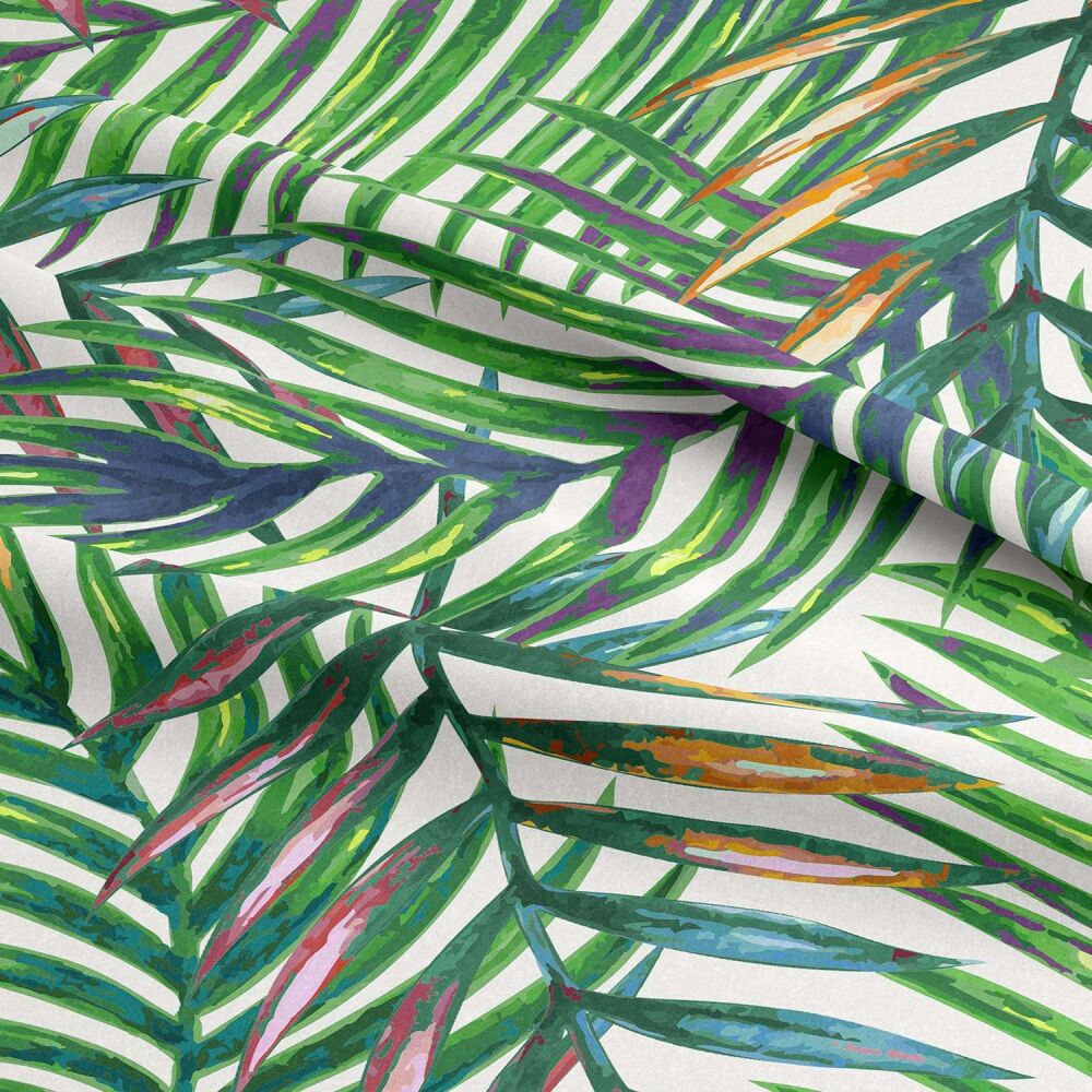 Outdoor Water Resistant Fabric Rainbow Palm Leaves