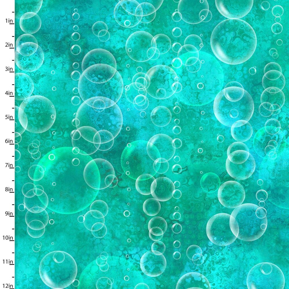 3 Wishes Organic Cotton Fabric Shining Sea Tonal Bubbles