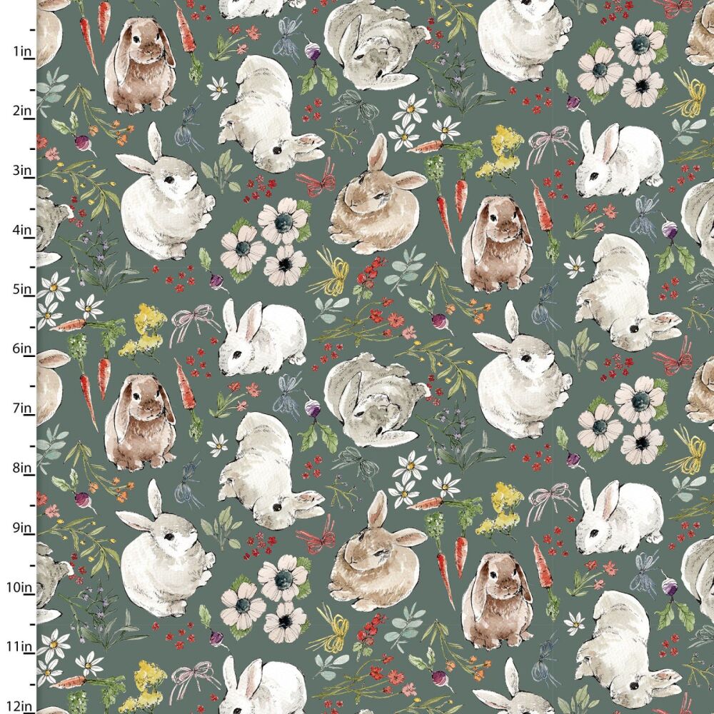 3 Wishes Organic Cotton Fabric Cottontail Farm Cottontail Toss