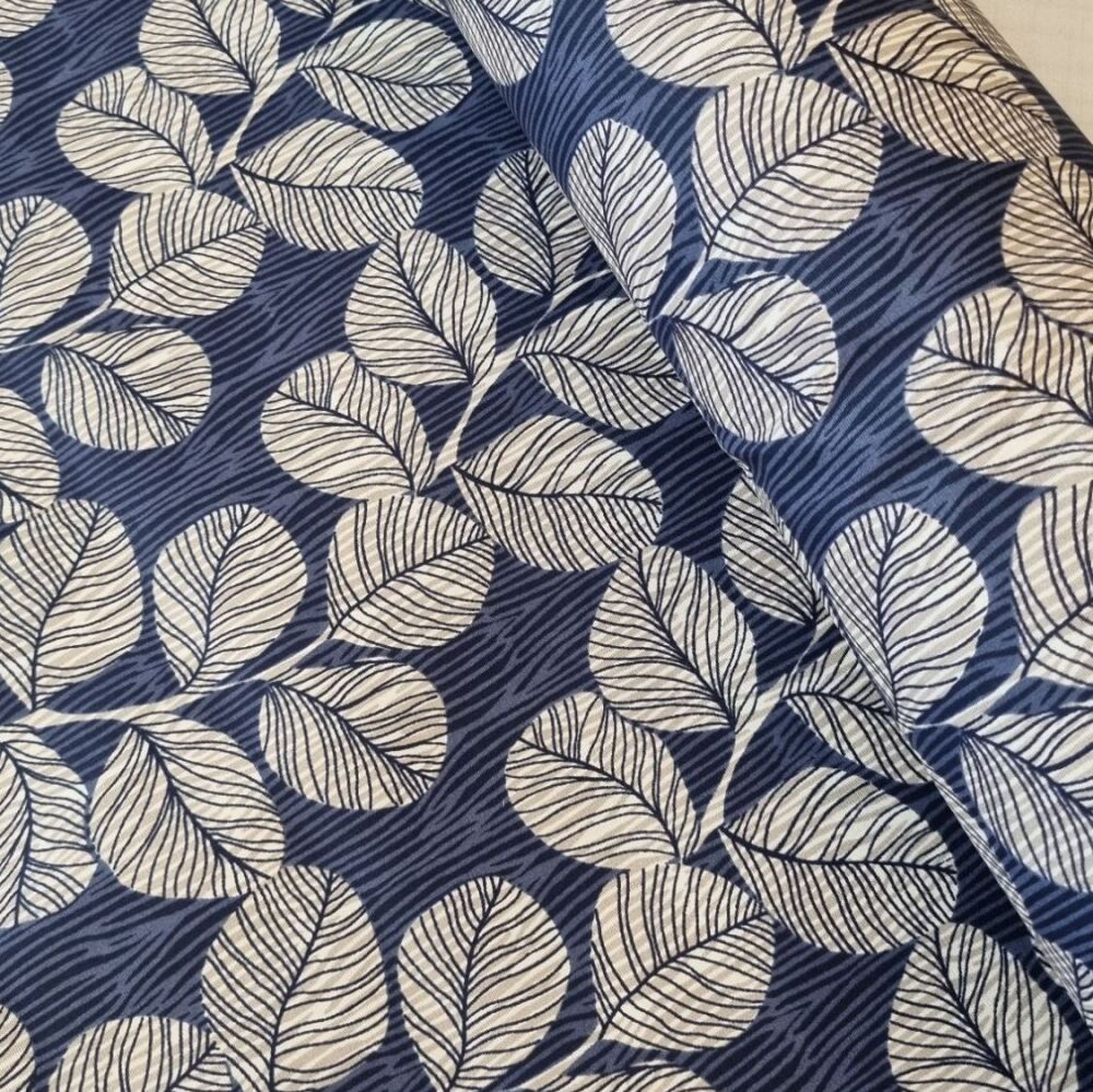 Coated Cotton Leaves Navy
