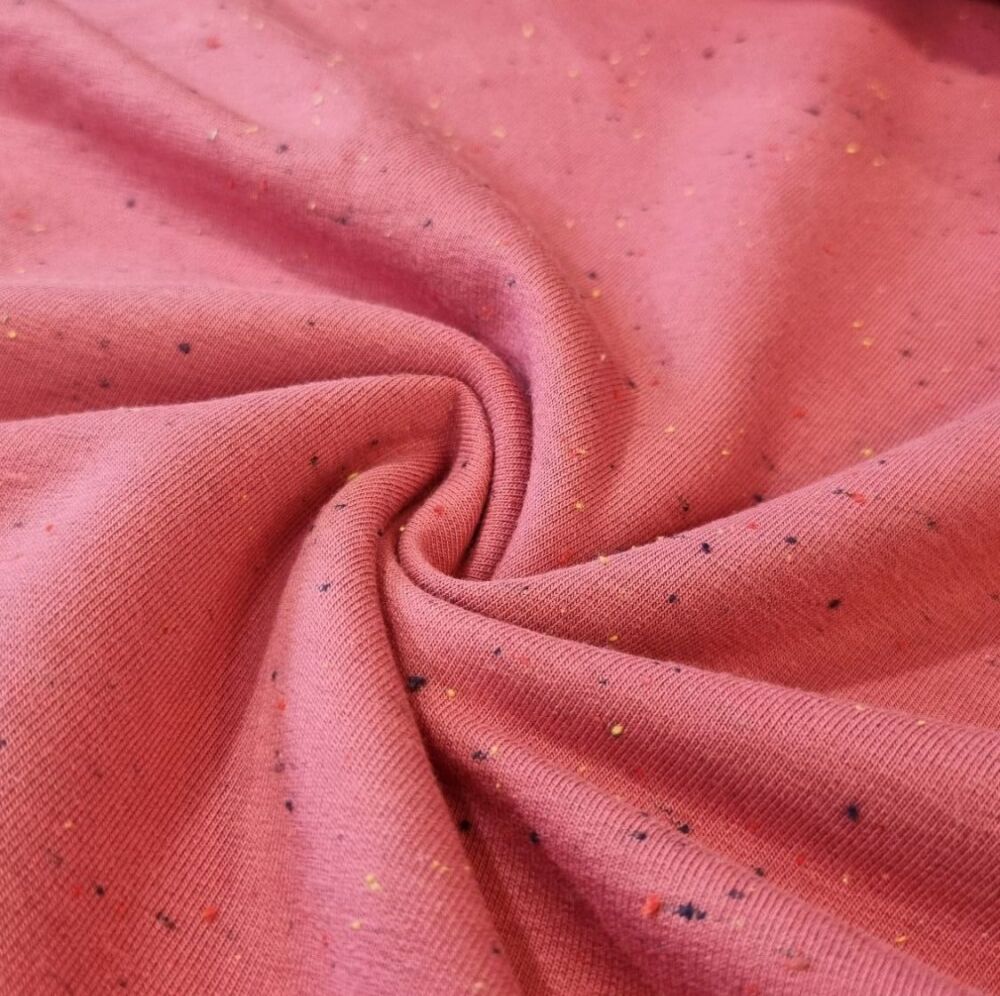 Cosy Sweatshirt Fabric Speckles Dark Rose