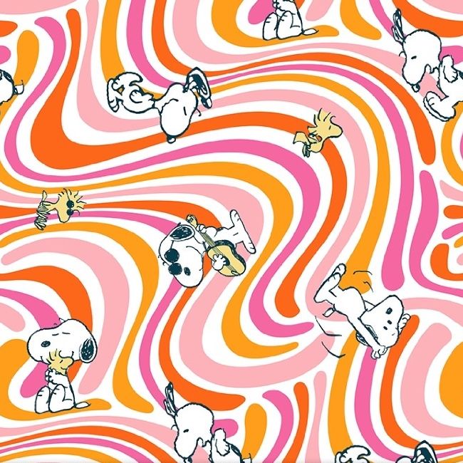 Cotton Fabric Snoopy Groovin Swirls