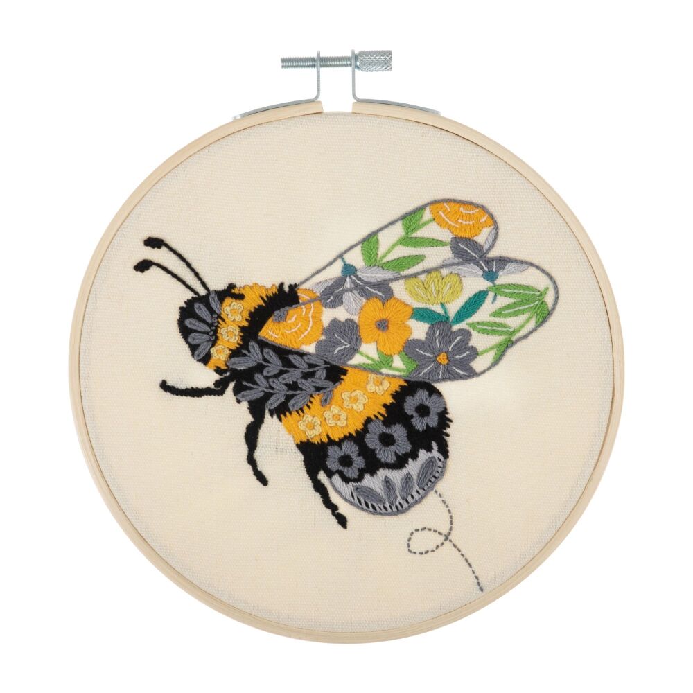 Embroidery Kit with Hoop: Floral Bee