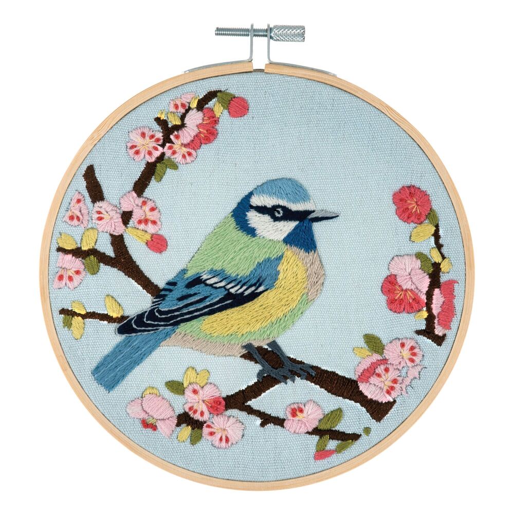 Embroidery Kit with Hoop: Bird Blossom