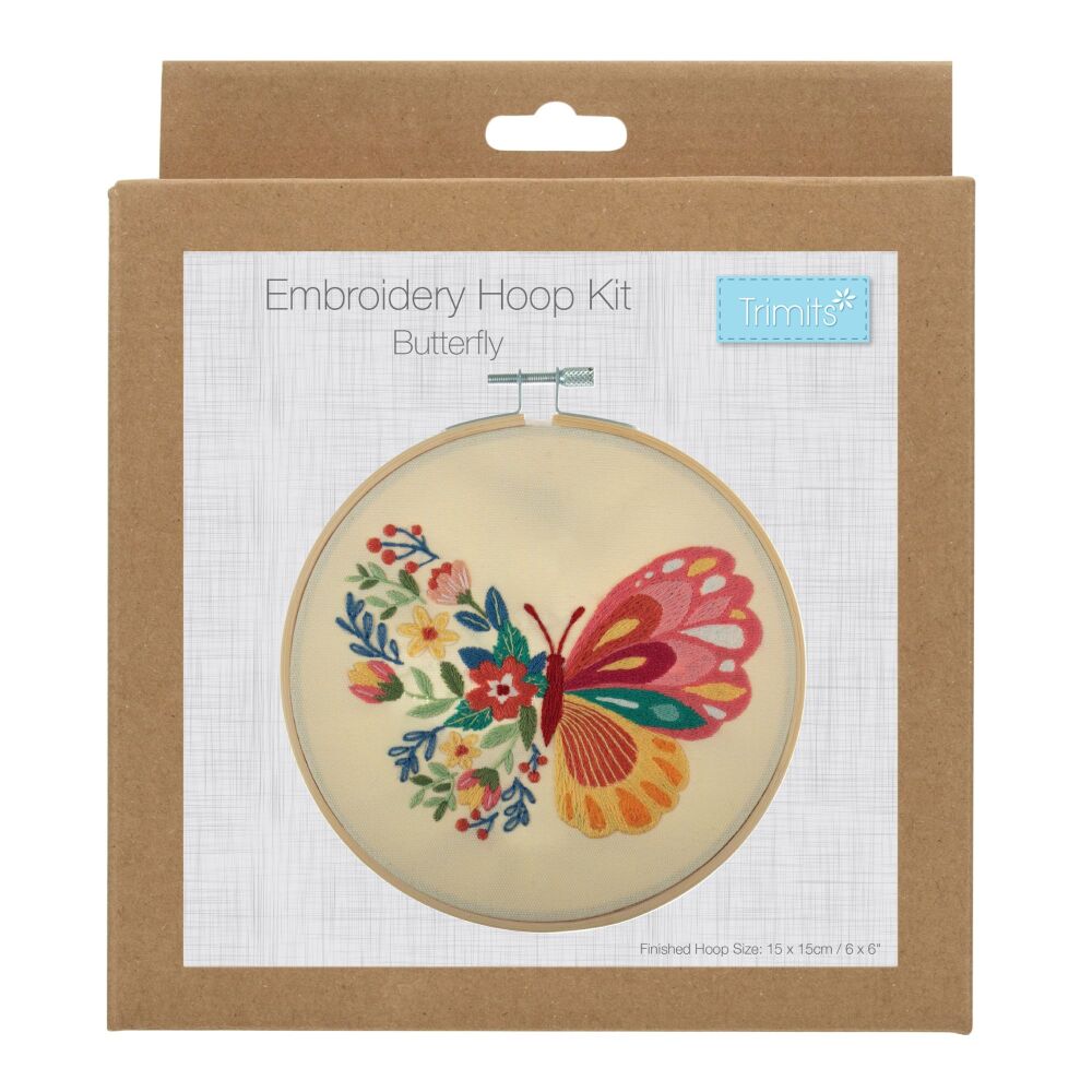 Embroidery Kit with Hoop: Butterfly