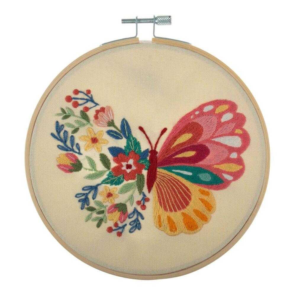 Embroidery Kit with Hoop: Butterfly