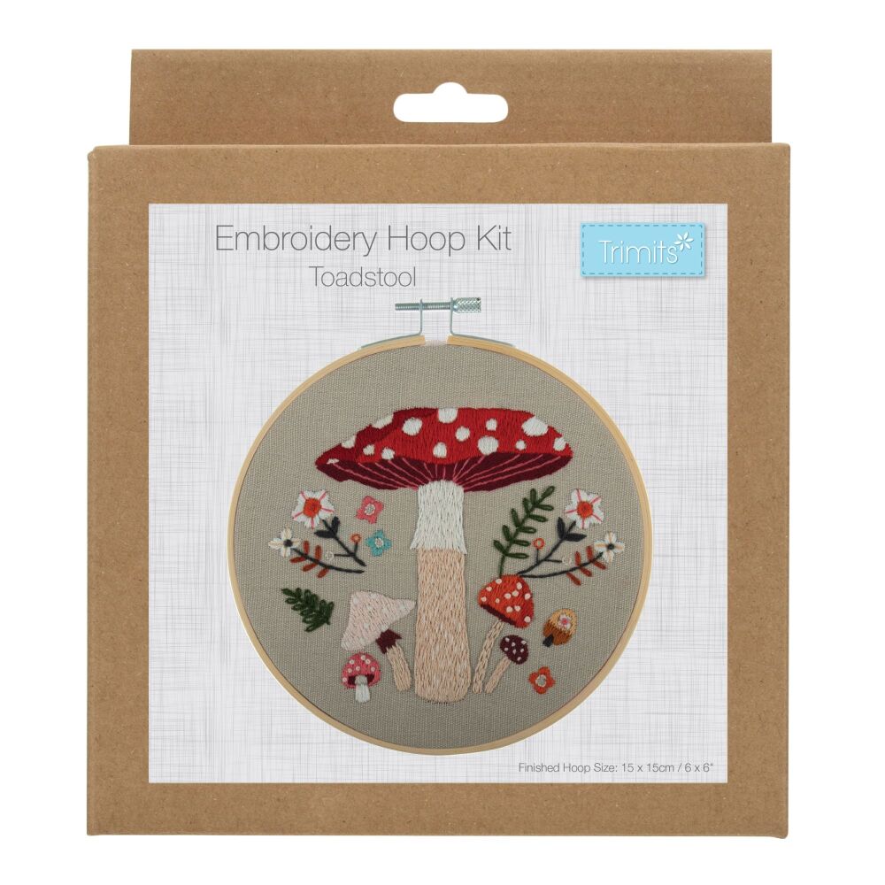 Embroidery Kit with Hoop: Toadstool
