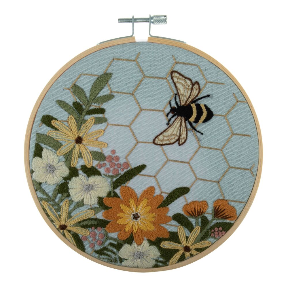 Embroidery Kit with Hoop: Bee