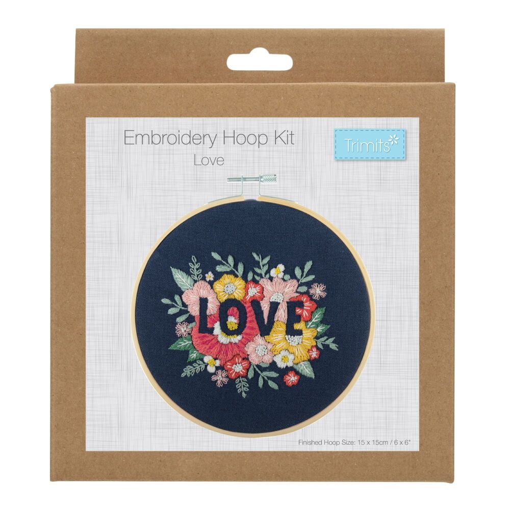 Embroidery Kit with Hoop: Love
