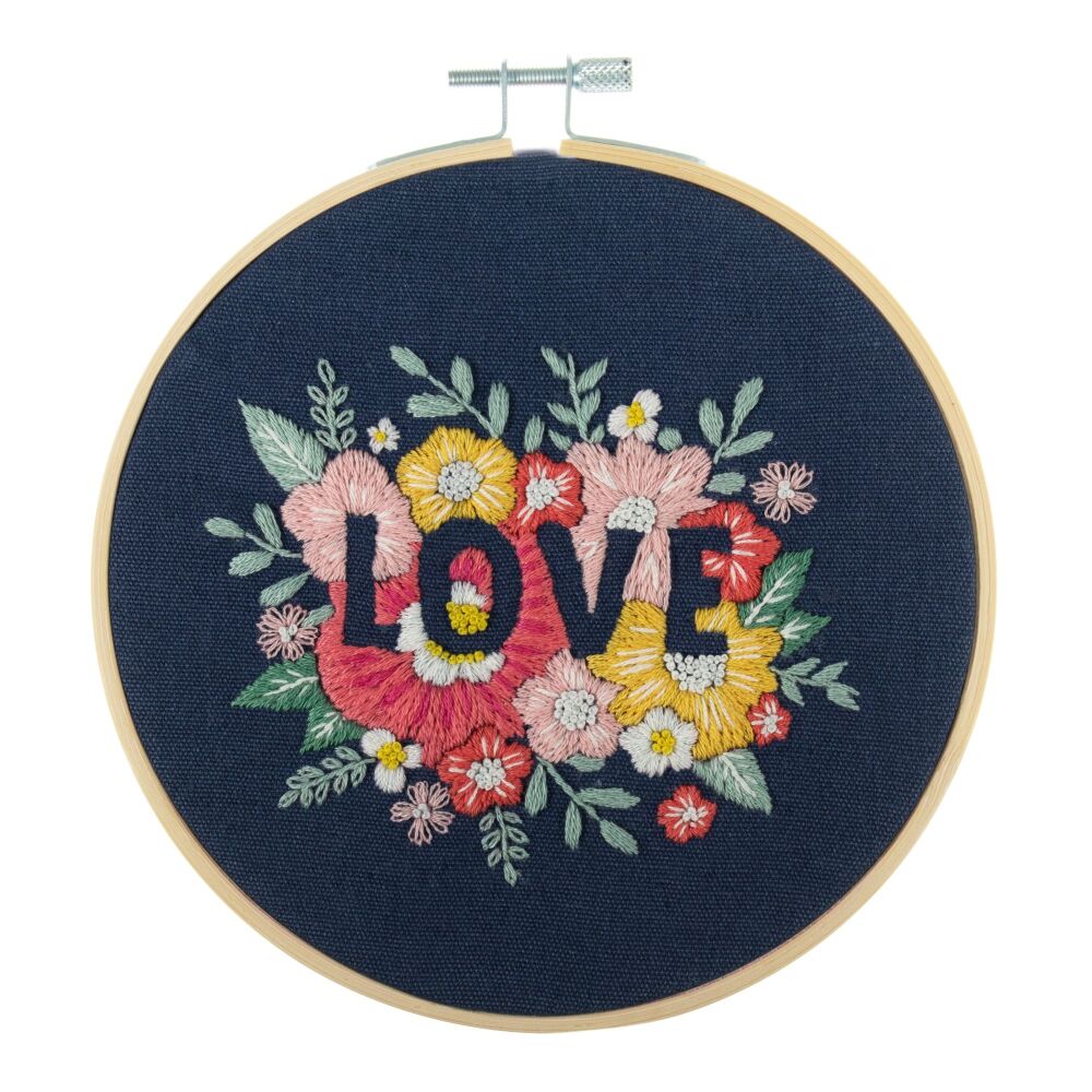 Embroidery Kit with Hoop: Love