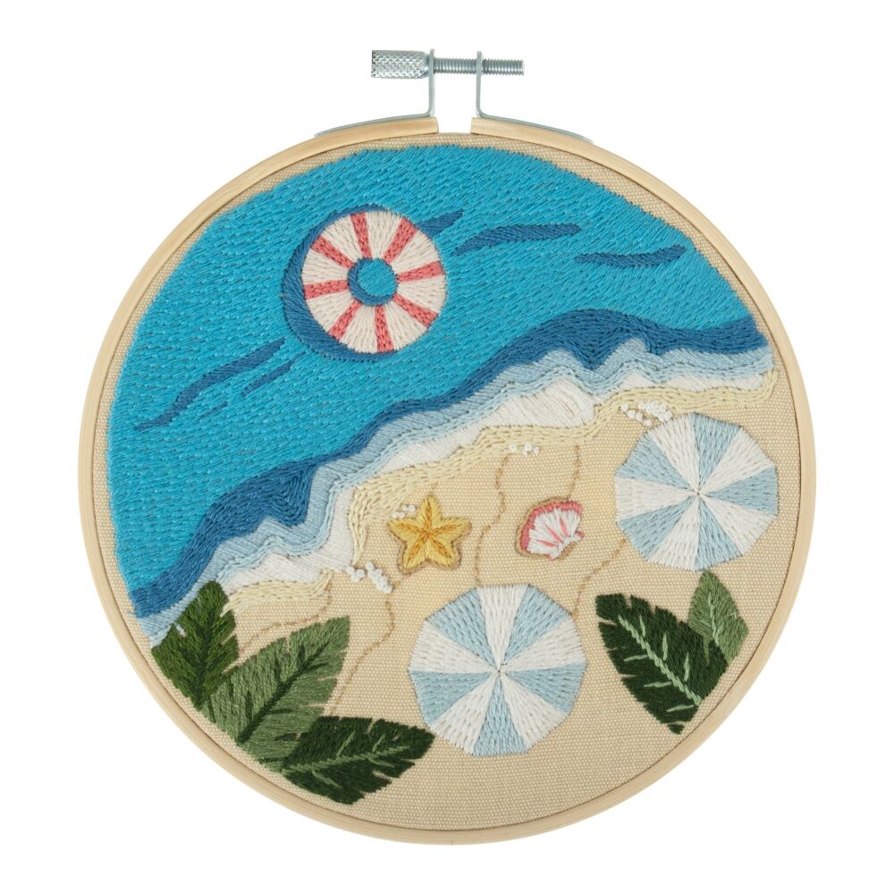Embroidery Kit with Hoop: Beach