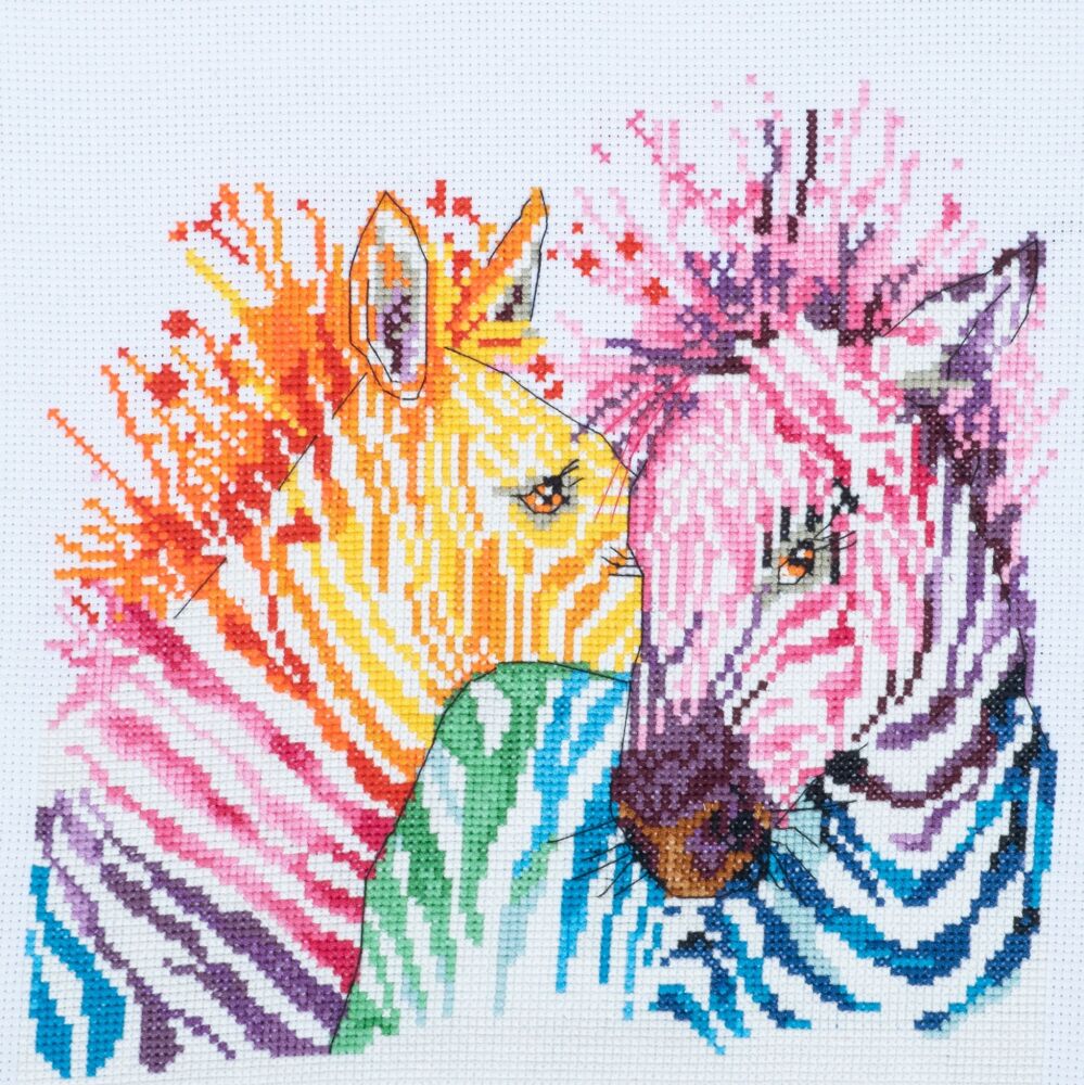 Counted Cross Stitch Kit: Large: Zebras