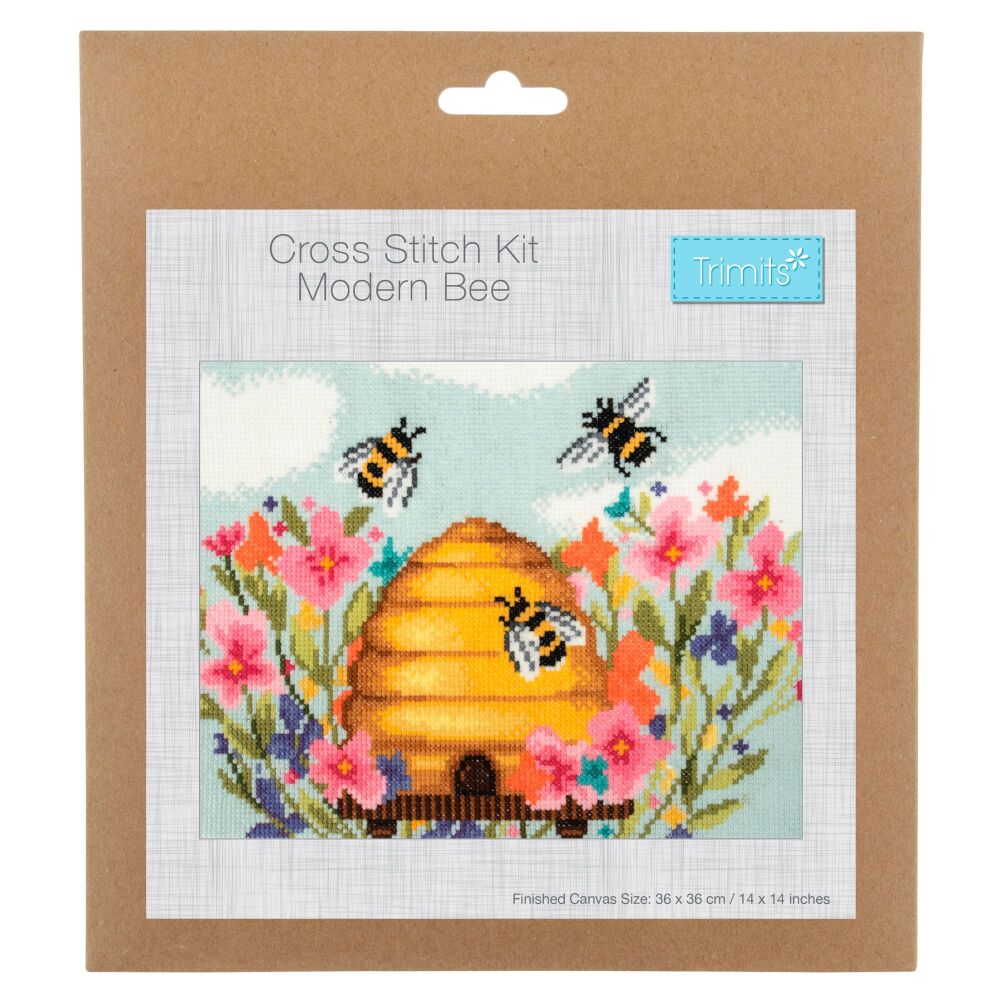 Counted Cross Stitch Kit: Large: Modern Bee