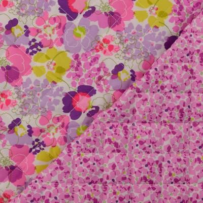 Quilted Cotton Fabric Double Sided Pink Bloom