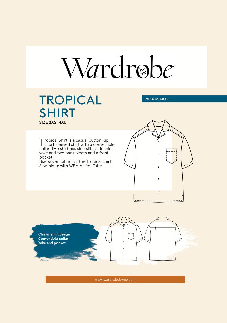 Wardrobe By Me Tropical Shirt For Men Sewing Pattern
