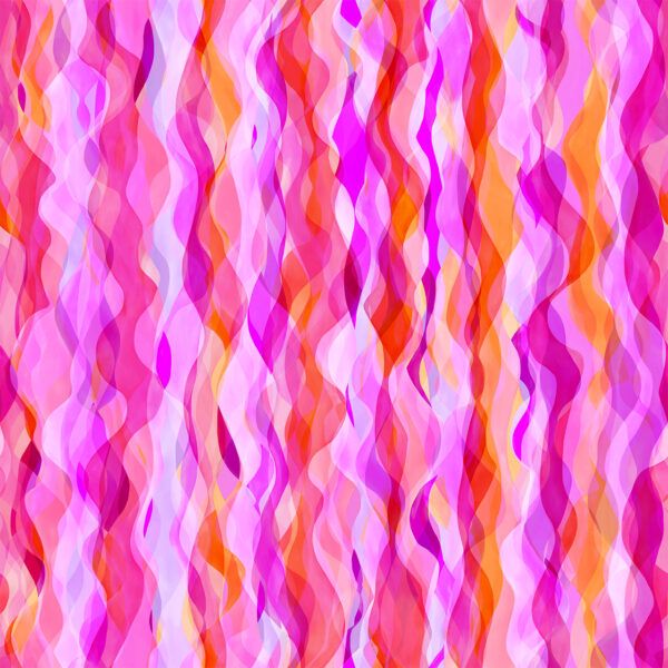 Rachel Parker Rayon Fabric Chroma Rose Curly Waves