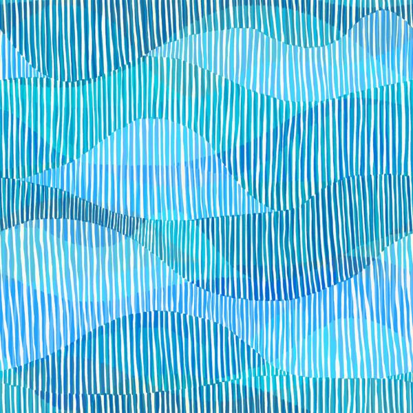Rachel Parker Rayon Fabric Chroma Blue Cool Waves