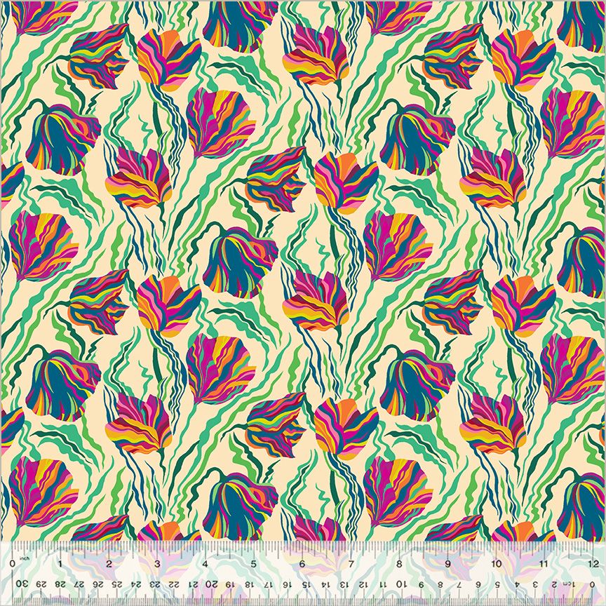 Sally Kelly Botanica Cotton Fabric Tulip Macadamia