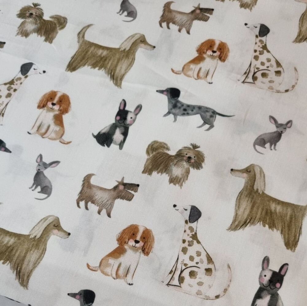 Cotton Poplin Fabric Dogs