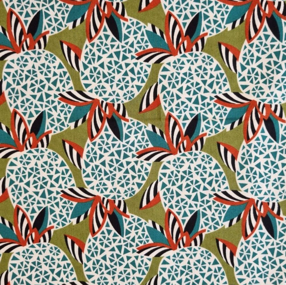Sevenberry Cotton Fabric Pineapples