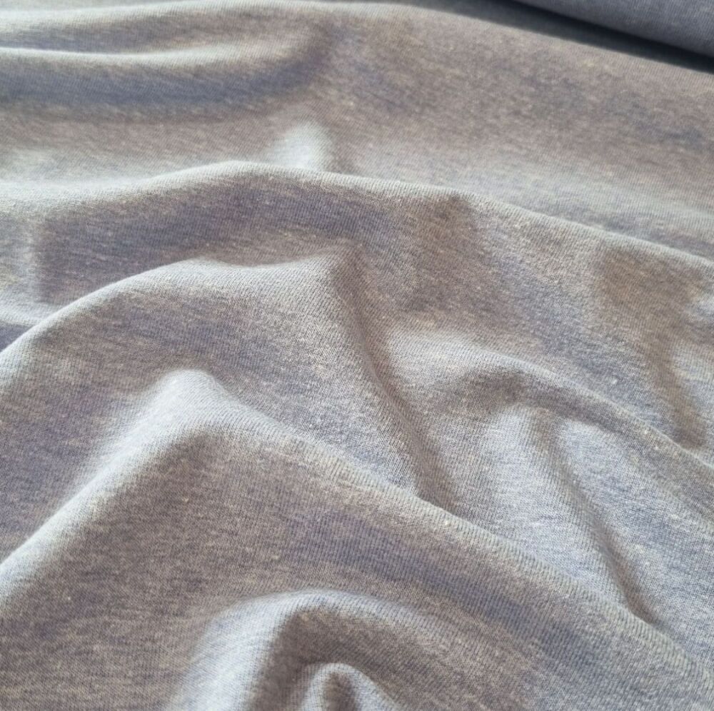 Cotton Jersey Melange Fabric Lilac/Blue
