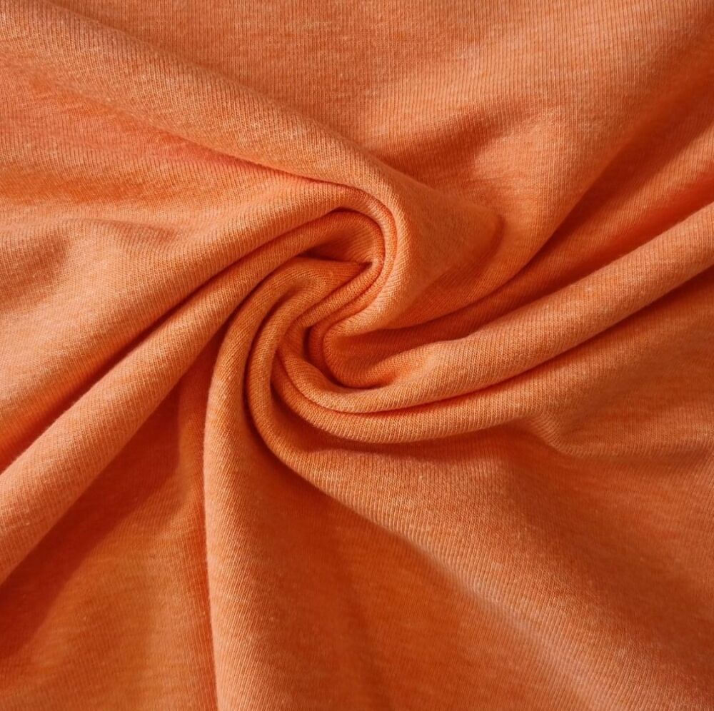 Cotton Jersey Melange Fabric Peach