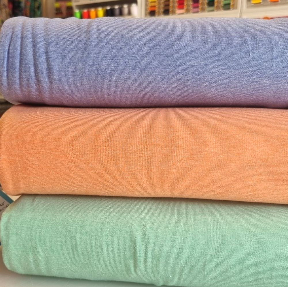 Cotton Jersey Melange Fabric Mint