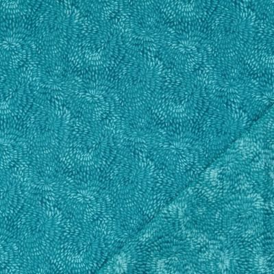 Cotton Poplin Fabric Swirls Teal