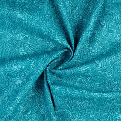 Cotton Poplin Fabric Swirls Teal
