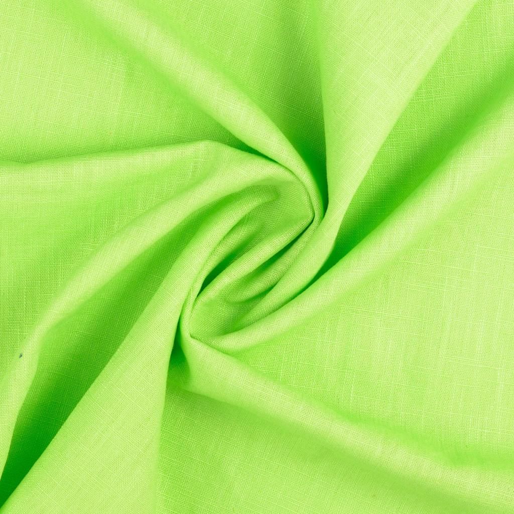 Plain Washed Linen Fabric Lime 5035