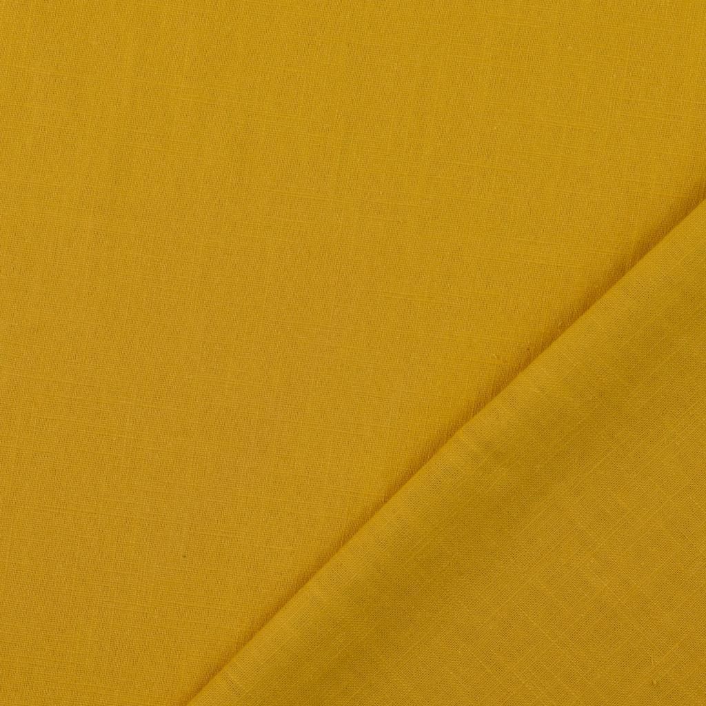 Plain Washed Linen Fabric Mustard 0825