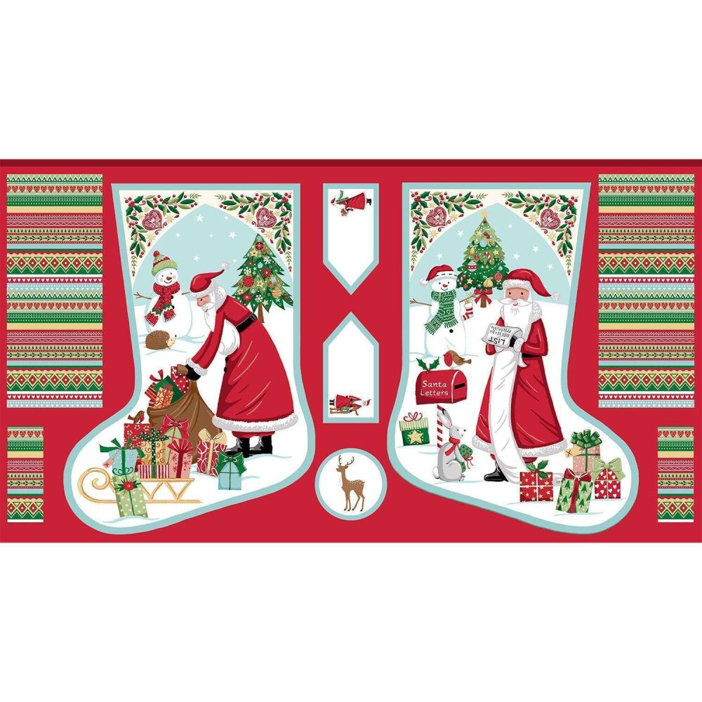 Makower Christmas Wishes Stocking Panel