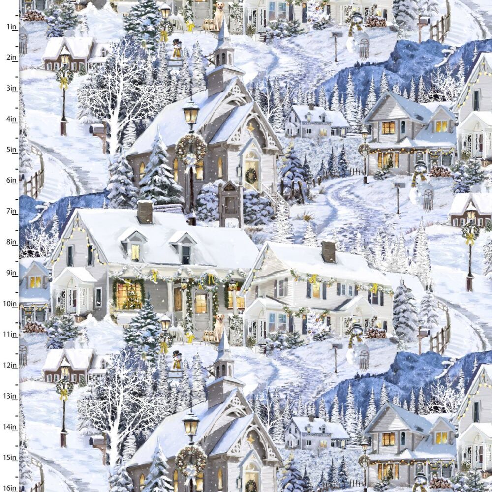3 Wishes Organic Cotton Here Comes Santa Snowy Village
