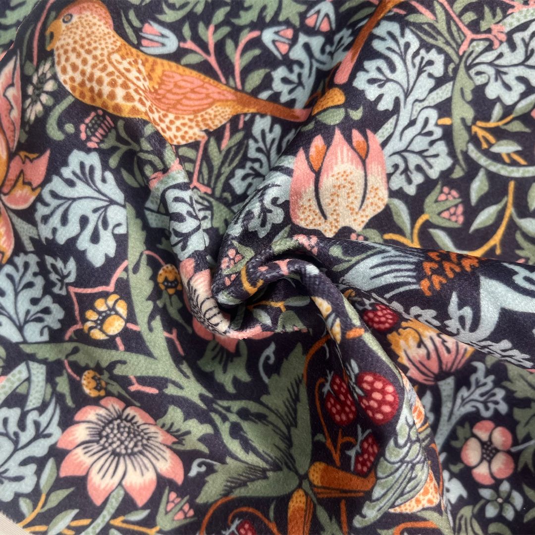 William Morris Velvet Fabric Strawberry Thief